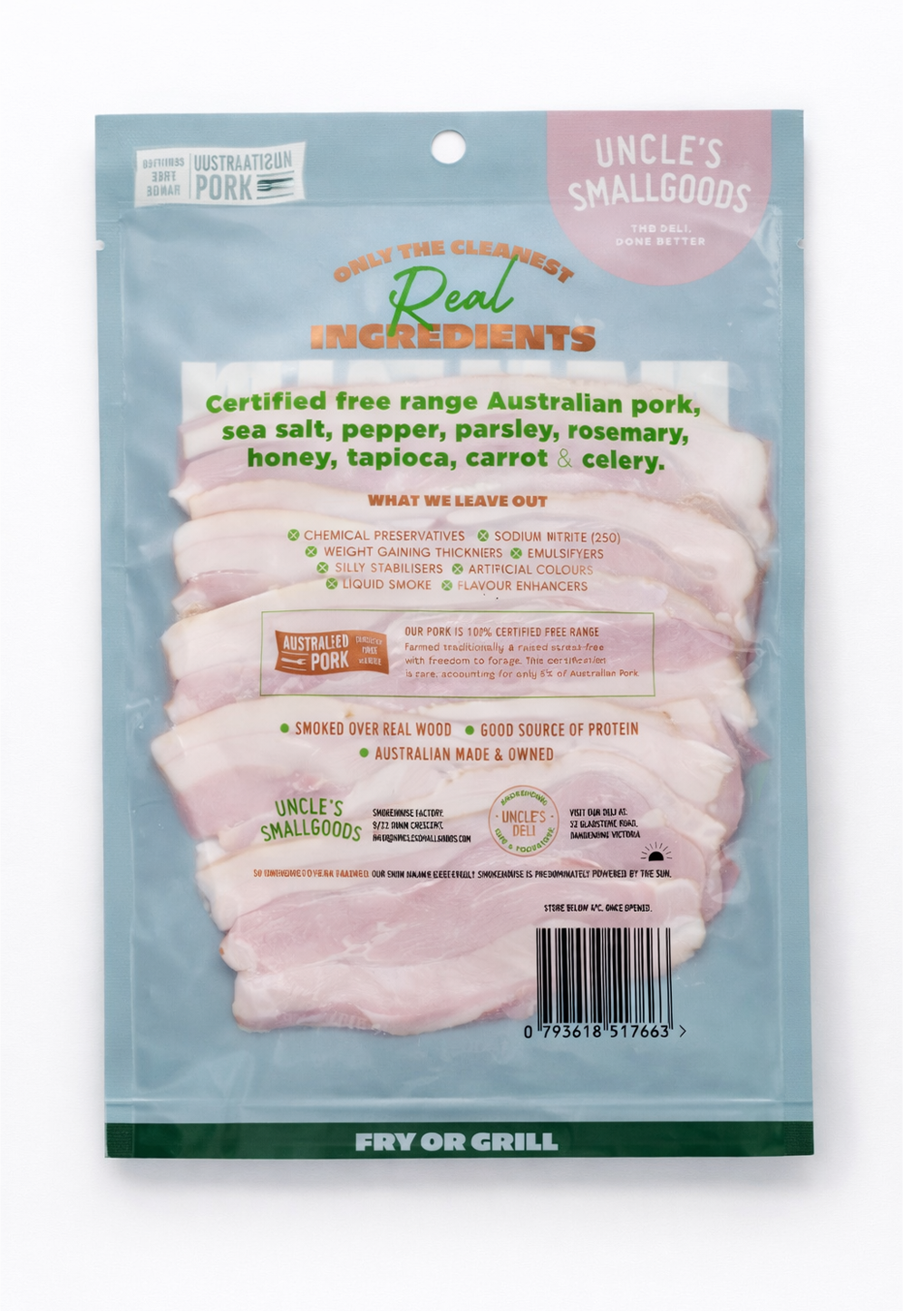 Natural Short Cut Bacon 150g Sliced image 1
