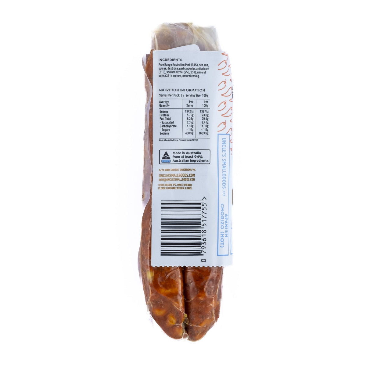 Chorizo Fermented - Hot 200g image 1
