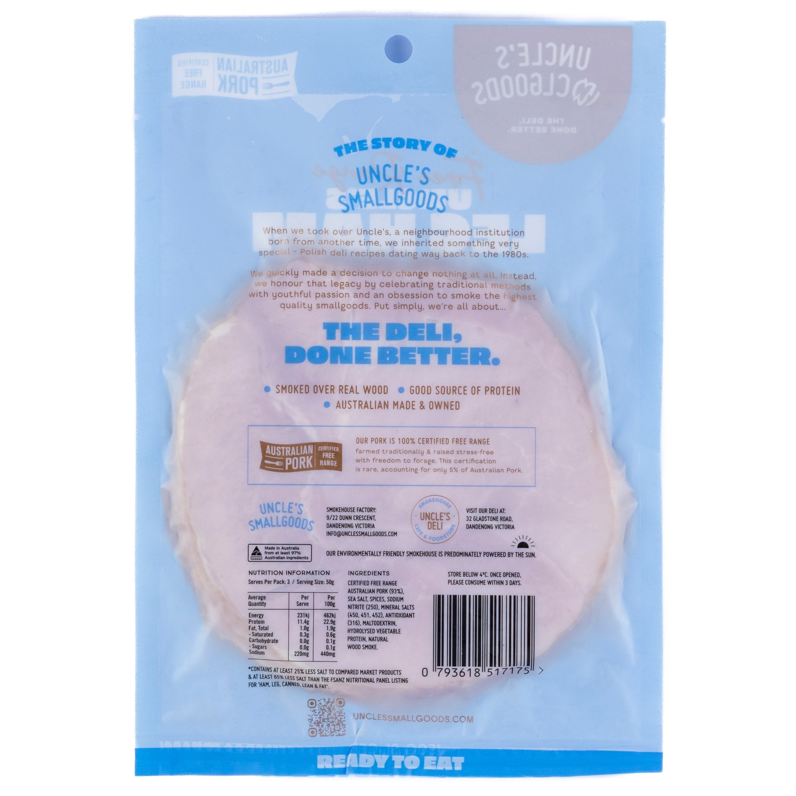 Uncle’s Ham – 150g sliced image 1