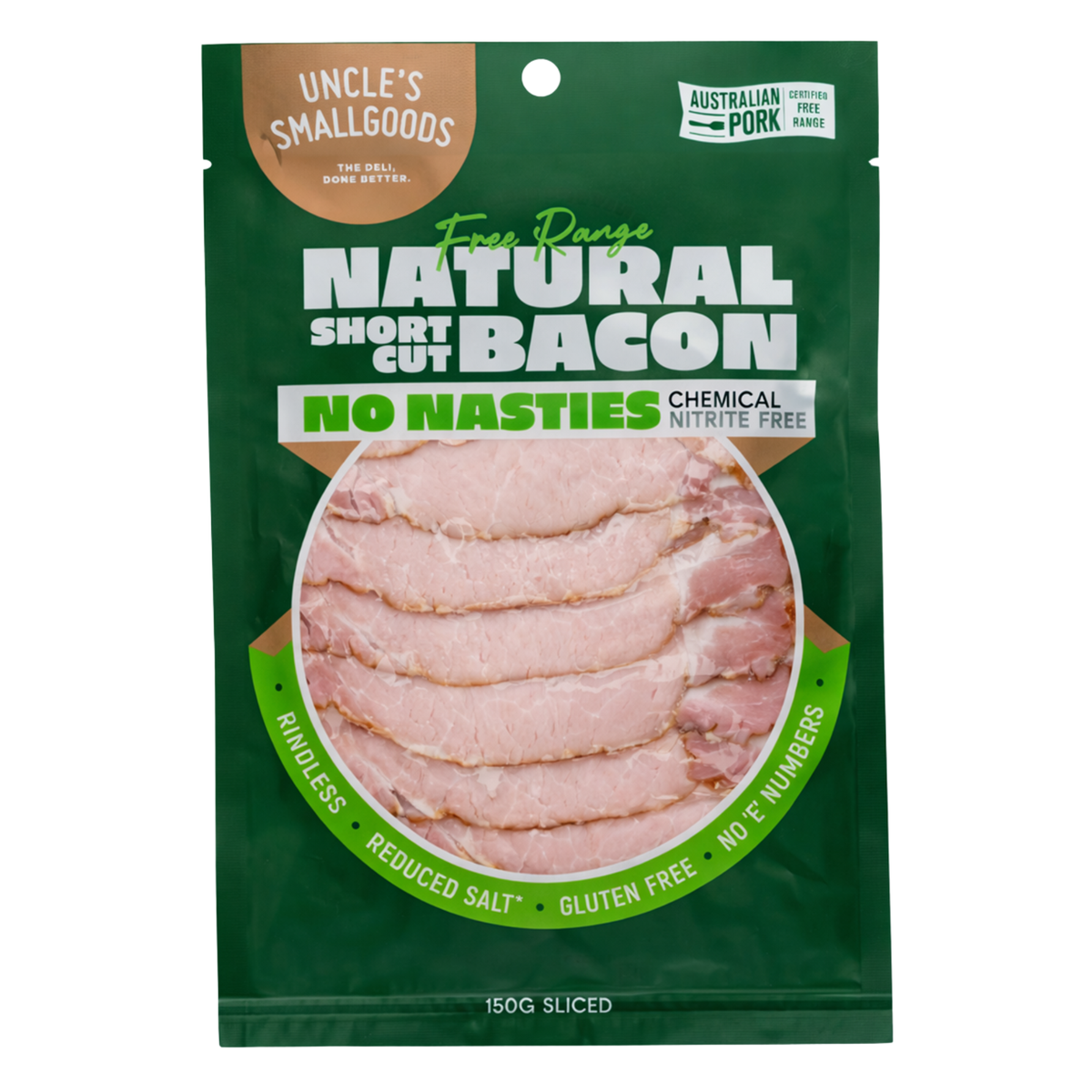 Natural Short Cut Bacon 150g Sliced