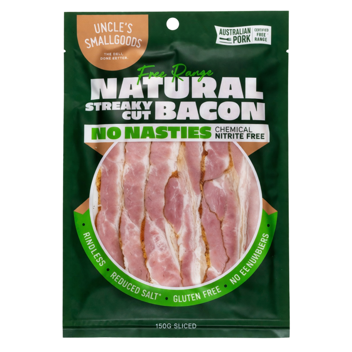 Natural Streaky Bacon - 150g Sliced
